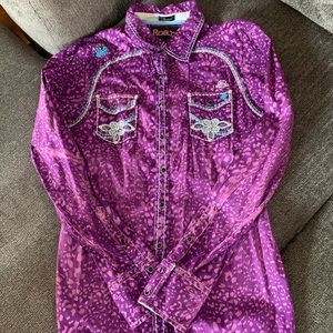 Western looking Bling king sleeve shirt